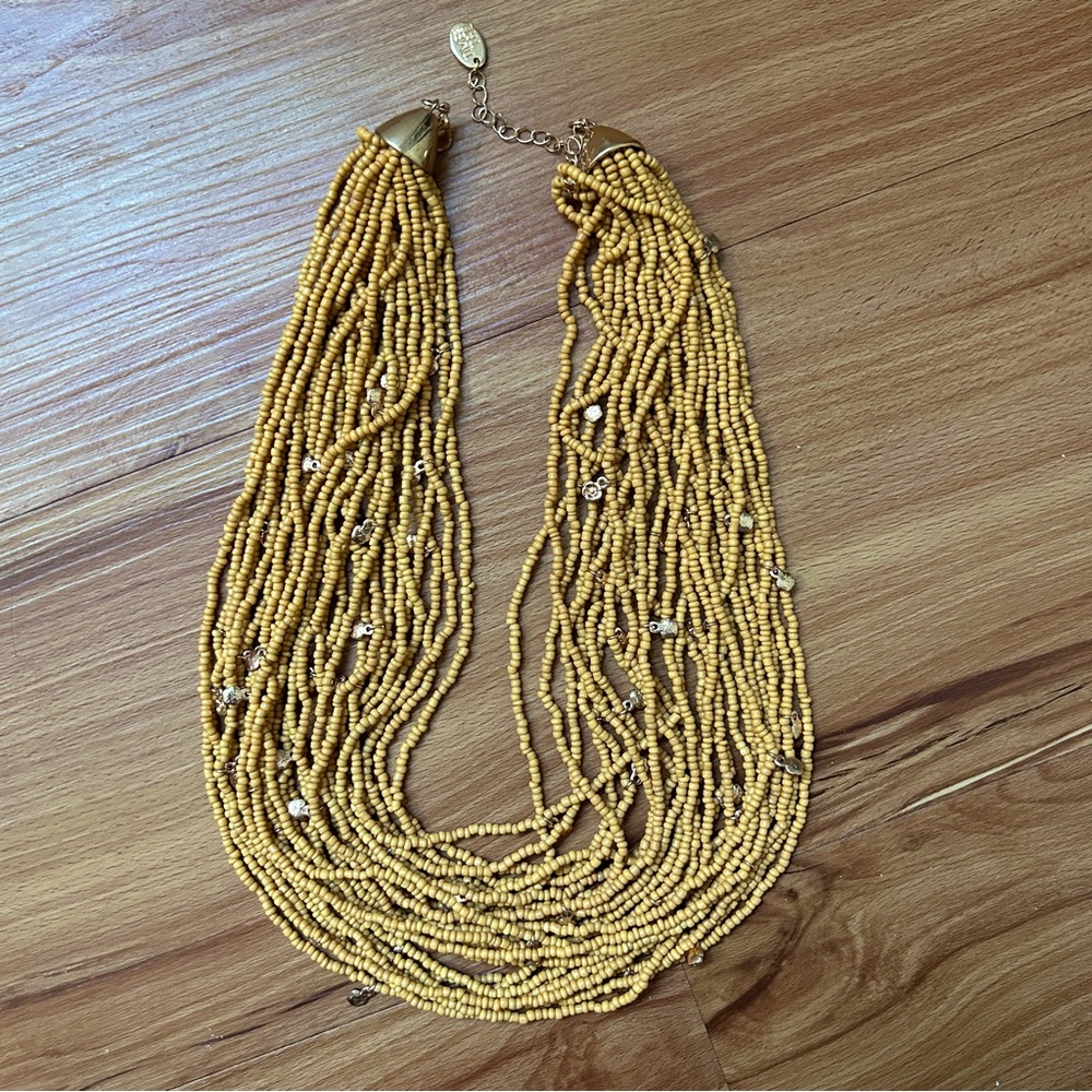 Yellow beaded necklace